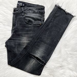 Monkey Ride Distressed Skinny Jeans Black Size 5